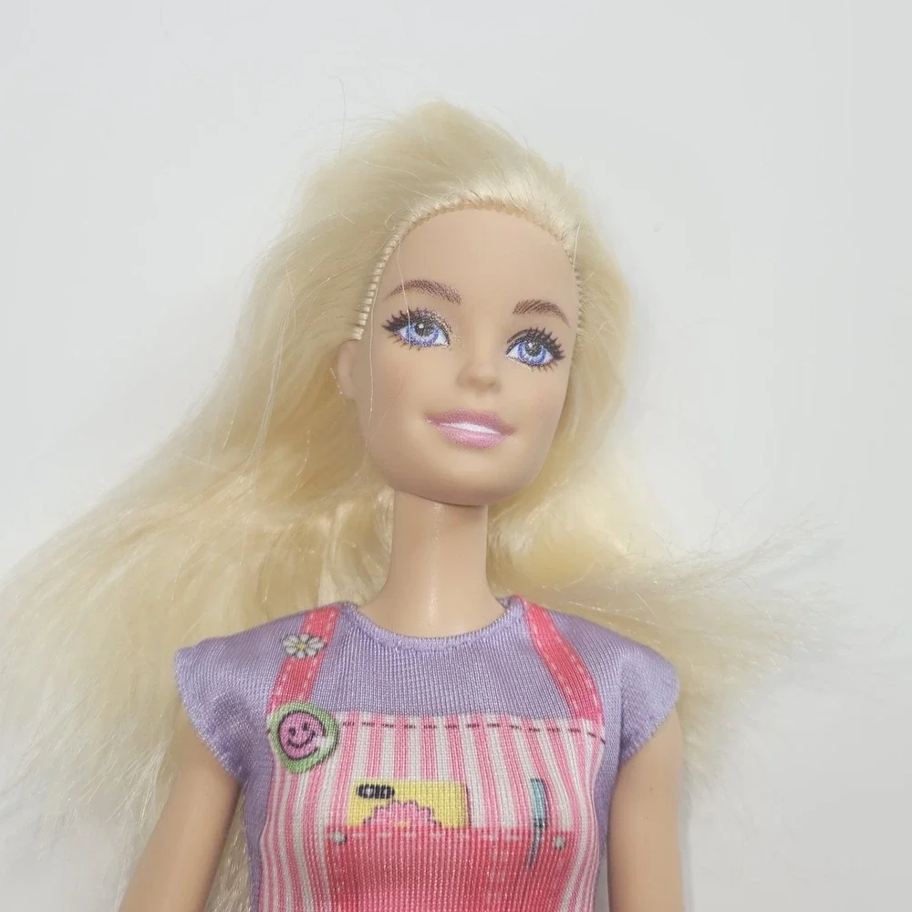 Barbie Florist Doll Mattel 2015 You Can Be Anything Career Pink Striped Apron